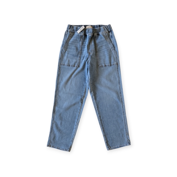 Madewell Pull On Relaxed Women’s Pockets Bellview Wash Denim Jeans Size Small - Picture 8 of 14